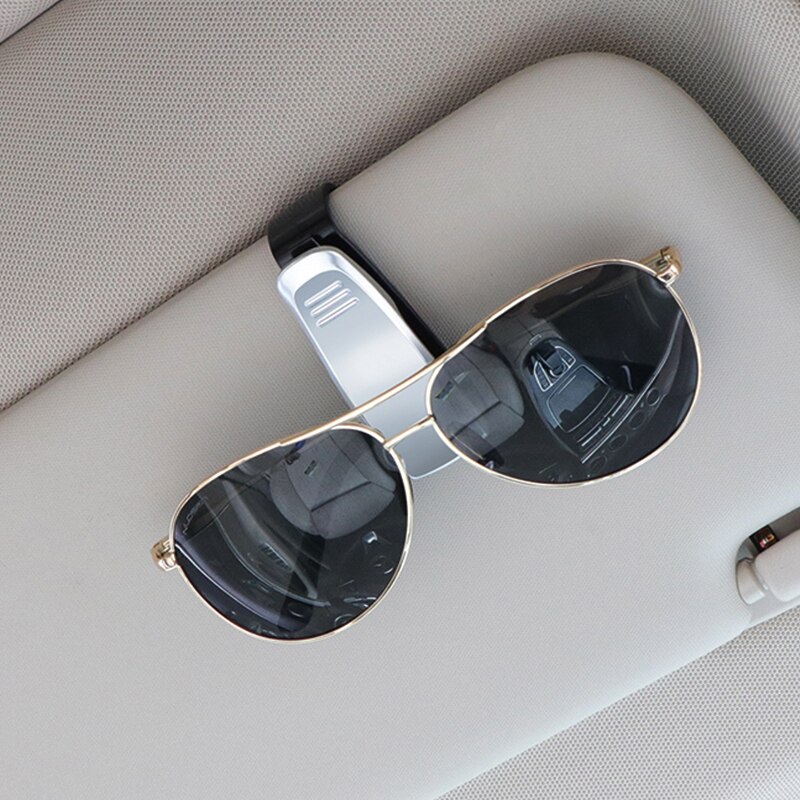 Bil solskærm visirbriller klipkort solbrilleholder lommeklemme til tesla model 3 model x model s bil universal tilbehør: Sølv