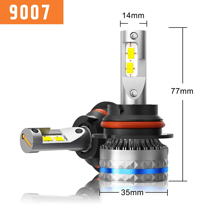 Ampoules LED Canbus pour voiture, lampes de sauna, H1, H4, H7, H8, H9, H11, H3, 9012, H13, 9008, 9004, 9007, 48000LM, 120W, HB3, 9005, HB4, 9006, feux C10, 2 pièces: changeant