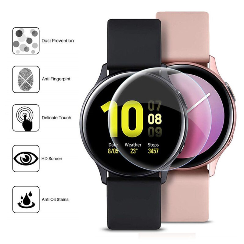 Hd Zachte Screen Protectors 40Mm 44Mm Voor Samsung Galaxy Horloge Actieve 2 Beschermende Film Volledige Cover Gebogen Rand krasbestendig