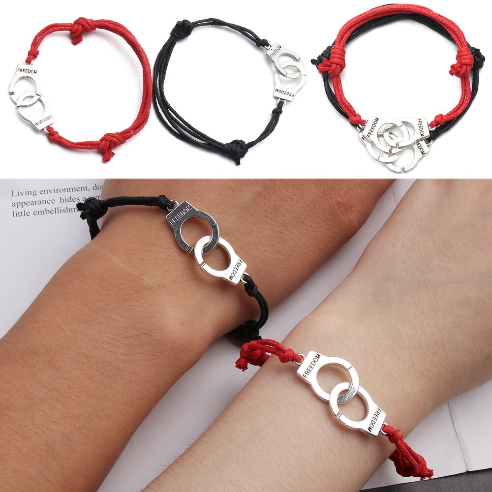 2 uds. De pulseras de cuerda trenzada magnética para parejas, pulsera a juego de distancia, accesorios de joyería para amantes eternos
