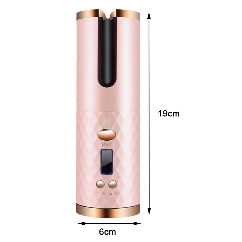 Verstellbarer lockenstab mit LED-anzeige, usb-aufladbar, automatischer Drehung, keramik-wellenwickler