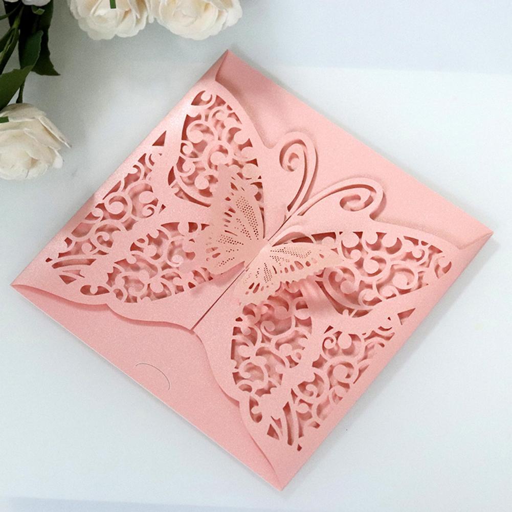 10 stücke Hohl Schmetterling Hochzeit Einladung Karten Karte Papier und Abdeckung Bausatz für Hochzeit Geburtstag Dusche Party dekoration