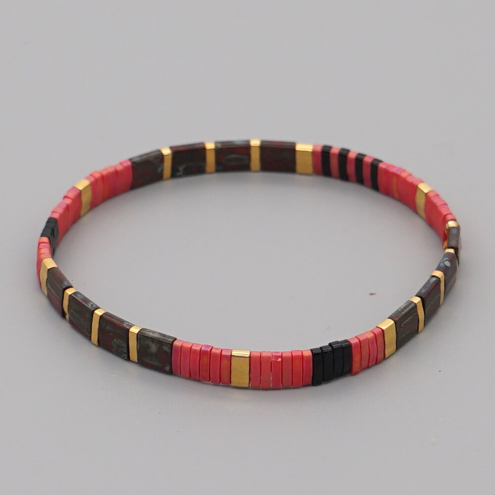 Go2 boho miyuki tila perle armbånd stretch smykker kvinder armbånd boho smykker vintage pulseras mujer: Tl -b200065e