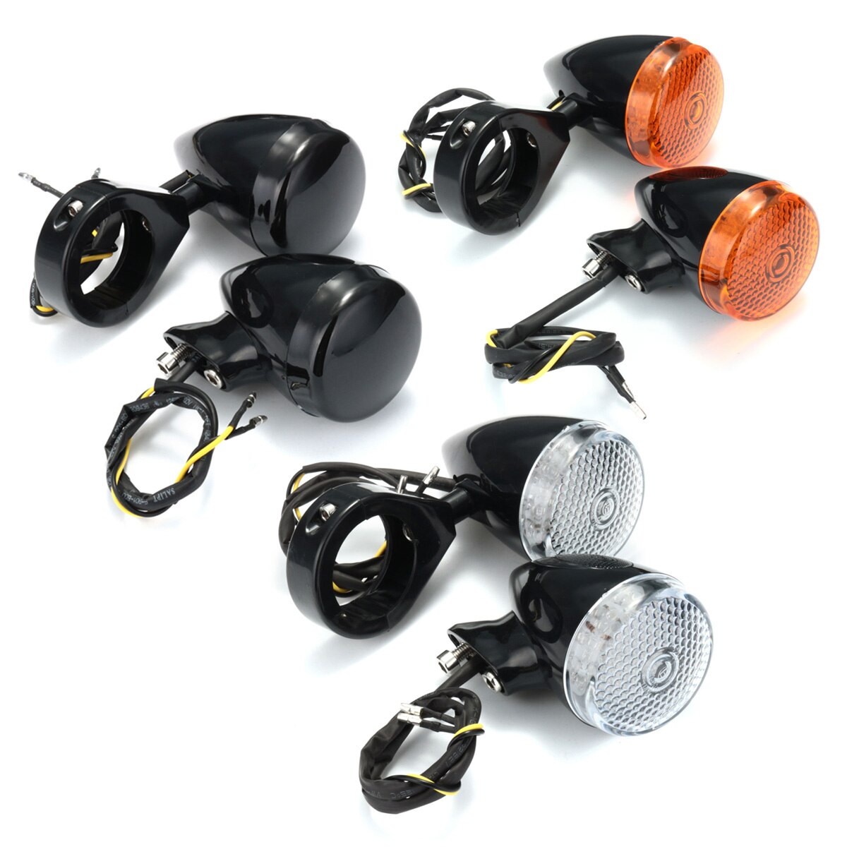 4 pièces moto clignotant LED indicateur lampe avant arrière 41mm fourche pince pour Harley Davidson café Racer pour Softail