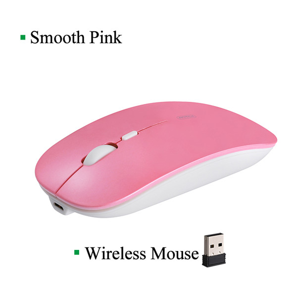 Anmck Draadloze Muis Computer Bluetooth Muis Stille Pc Mause Oplaadbare Ergonomische Muis 2.4Ghz Usb Optische Muizen Voor Laptop Pc: 2.4G Smooth Pink