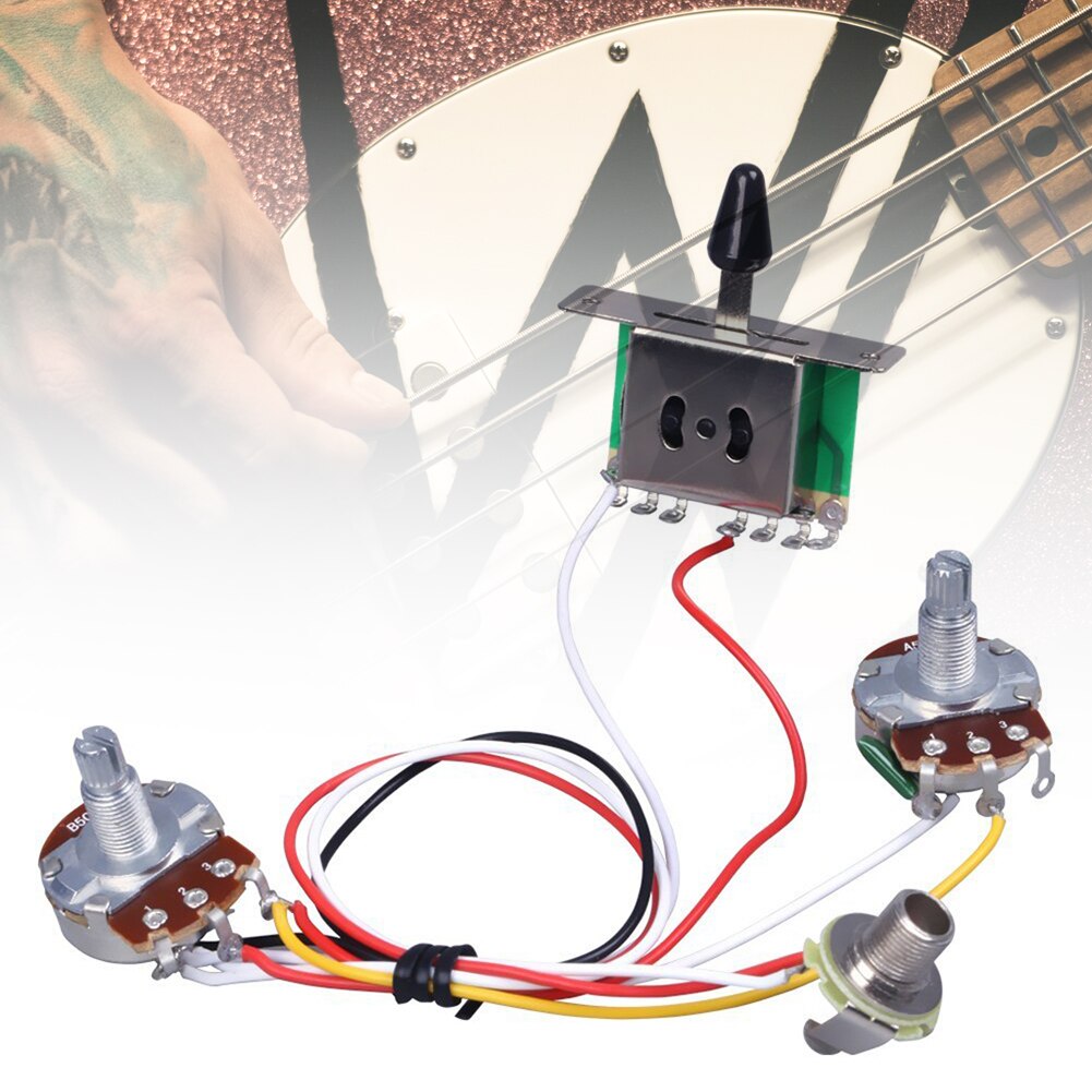 Electric Guitar Wiring Cable Prewired Kit 3 Way Toggle Switch Replacement Parts