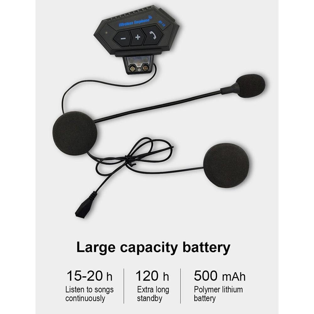 Kit Oreillette + Microphone Pour Interphone Moto Tbest - Compatible V4/V6 - Bluetooth, Antibruit - Noir