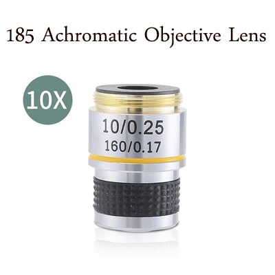 185 Achromatic Pure Copper objective Lens 4X 10X 20X 40X 60X 100X RMS 20.2mm for Biological Microscope Conjugate Distance 185 mm: Gold