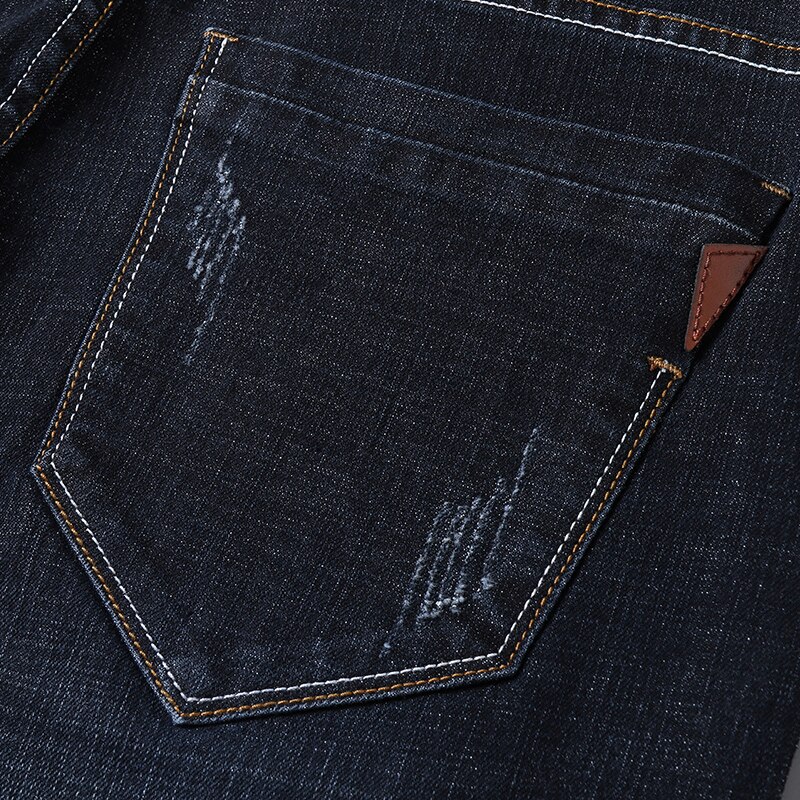Talvi mies farkut business casual farkkuhousut miesten siniset suorat farkut joustavat housut iso koko 29-35 38 40 42 44
