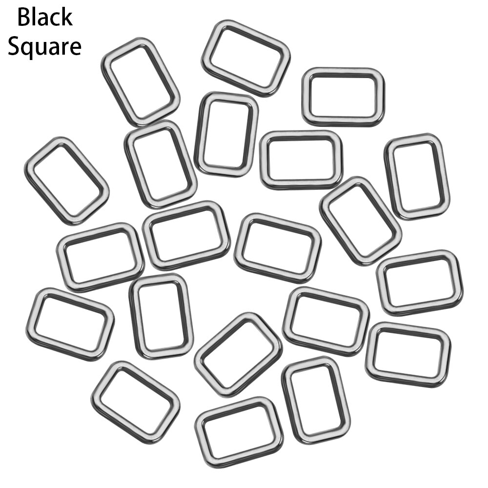 20Pcs 4Mm Mini Ovale/Vierkante/Driehoek Pop Zak Gesp Diy Pop Ultra-Kleine Bagage Kleding schoenen Hardware Onderdelen Accessoires: Black-Square