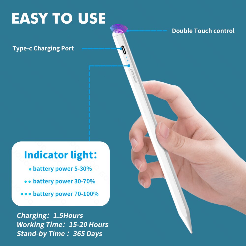 GOOJODOQ-lápiz de 11. ª generación para iPad, lápiz de rechazo de Palma inclinable para Apple Pencil 2 1 iPad Pro 11 Air 4 7th 8th Pencil