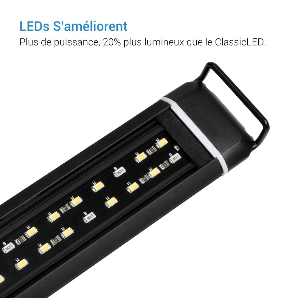NICREW-Luz LED impermeable para acuario, iluminación de crecimiento de plantas de agua dulce, lámpara blanca y azul de 16W para acuario de 45-61cm