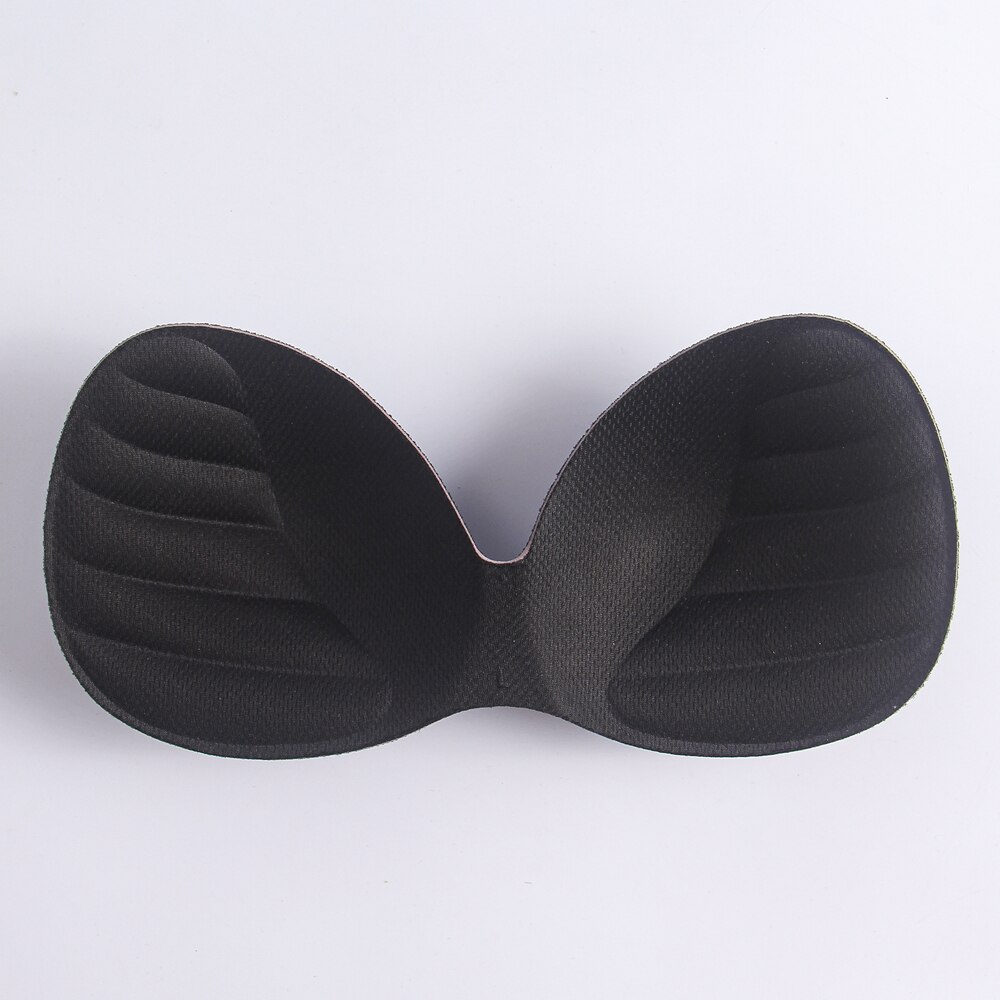 Bañador de una pieza para mujer, relleno de espuma de esponja, almohadillas para sujetador, copa para el pecho, relleno para Bikini: black