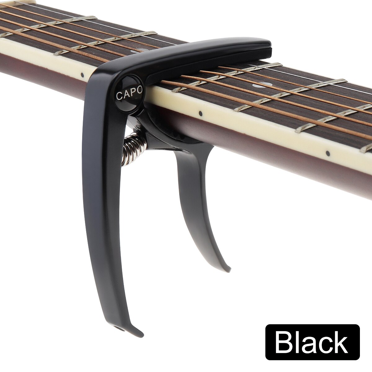 Aluminium Metal Houtnerf Gitaar Capo Quick Change Clamp Key Akoestische Klassieke Gitaar Capo Voor Tone Aanpassen: Black