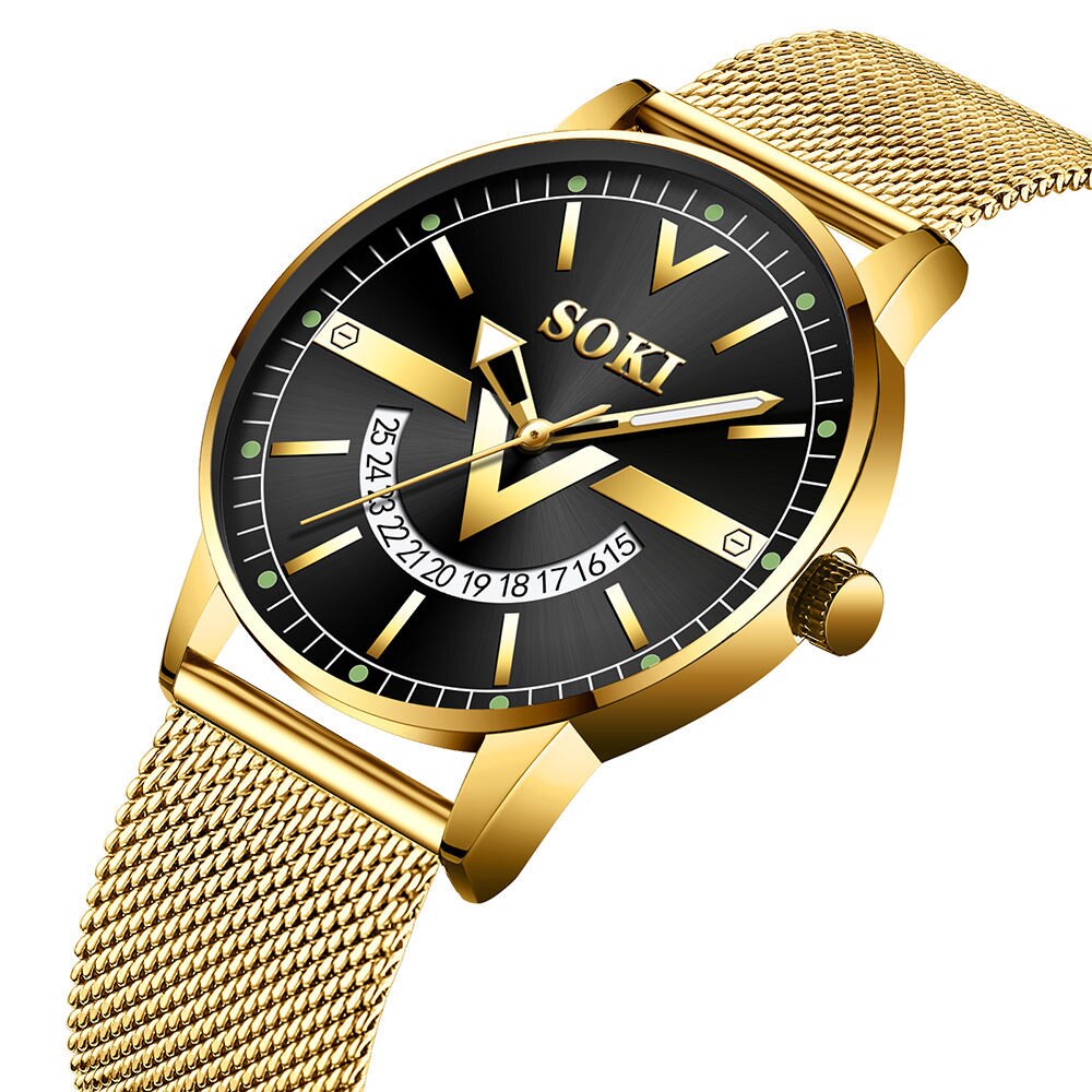 SOKI-Relojes de pulsera para hombre, de cuarzo, azul, deportivo, resistente al agua, cronógrafo Masculino