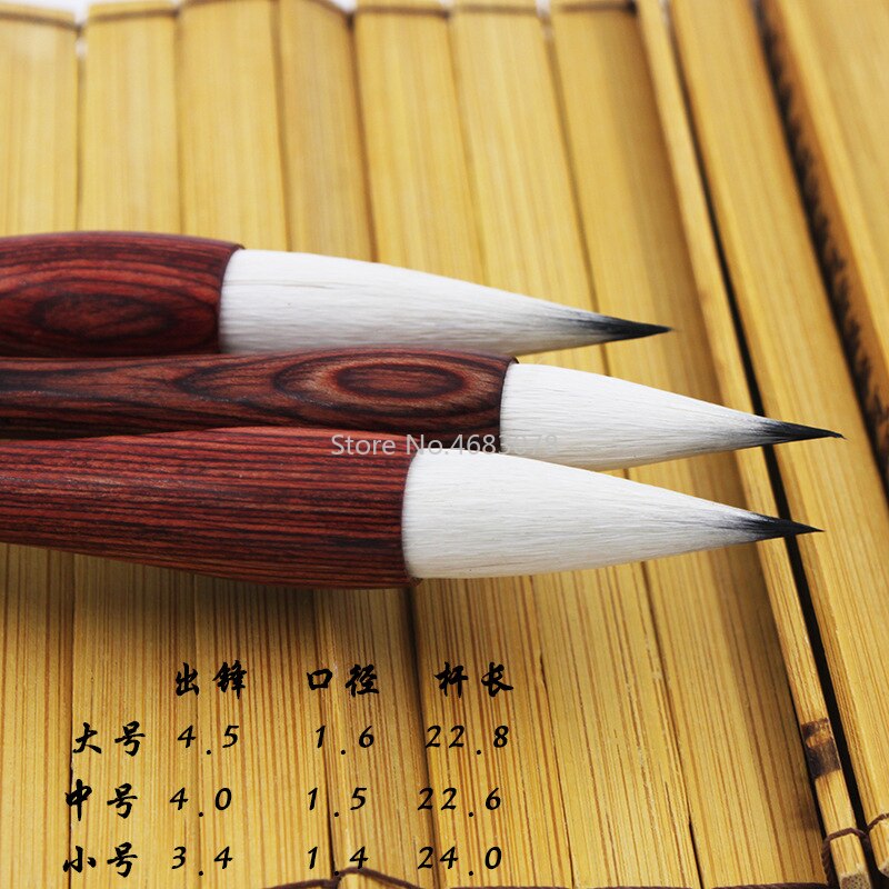3 Stck Woll Schriftlich Pinsel Chinesische Schreiben Stift Kalligraphie Pinsel einstellen Mittel Regelmäßige Skript bursh Für Kunst Zeichnung Malerei Supplie