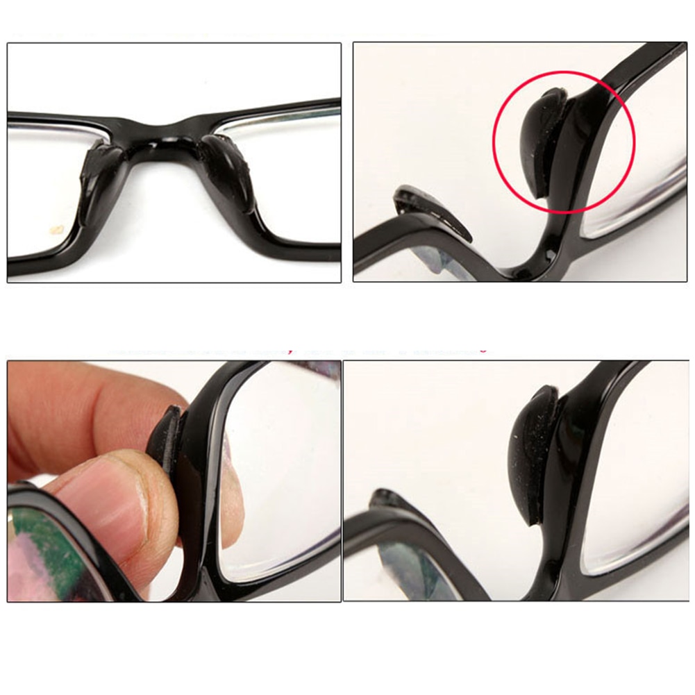 0.8/2.5mm skridsikre optiske briller briller selvklæbende plastrammer brilleudstyr flad multifunktionel næsepude