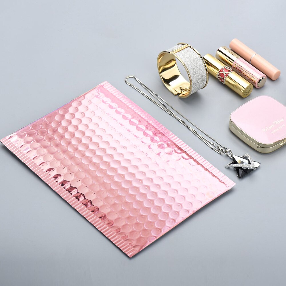 Speedy Mailers 50pcs Rose Gold Bubble Envelope Foam Foil Mailing Bag Bubble Mailer Envelopes for Packaging