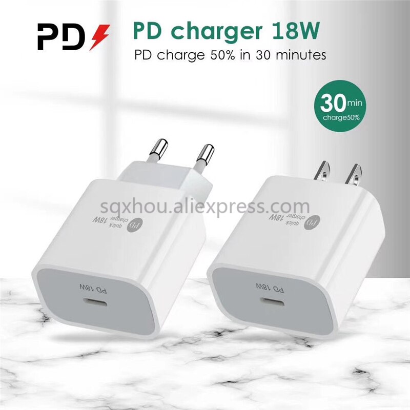 20 stück uk/us /eu 18w pd  qc 3.0 schnellladegerät für apple iphone 13, 12, 11 pro, ipad mini, samsung  s20 ultra und note schnellladeadapter