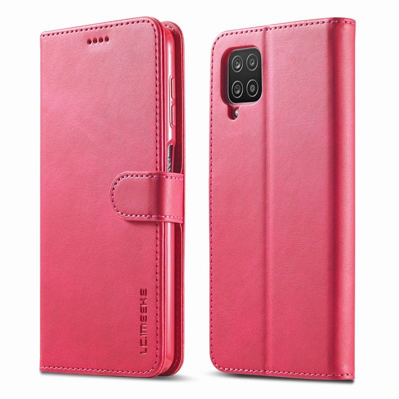 Custodia Flip per Samsung galassia M12 custodia portafoglio custodia magnetica per Samsung M12 SM-M127F custodia in pelle per telefono M127: rosa rosso