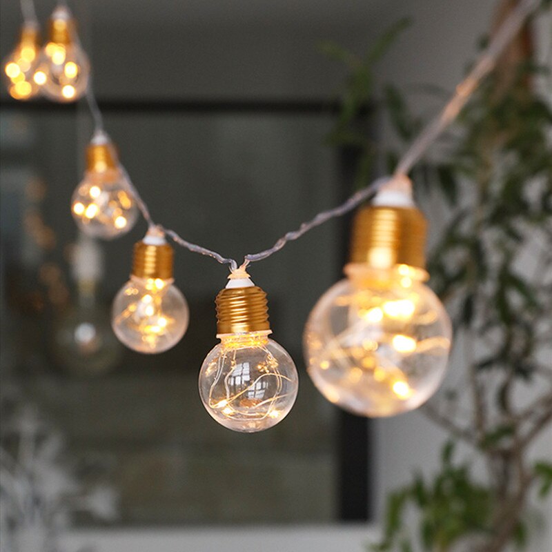 4M 10 lampen LED-kerstverlichting Lamp Batterij Power Garland Lamp Light String Kerst Bruiloft Slaapkamer Woonkamer Tuin Decor: WHITE