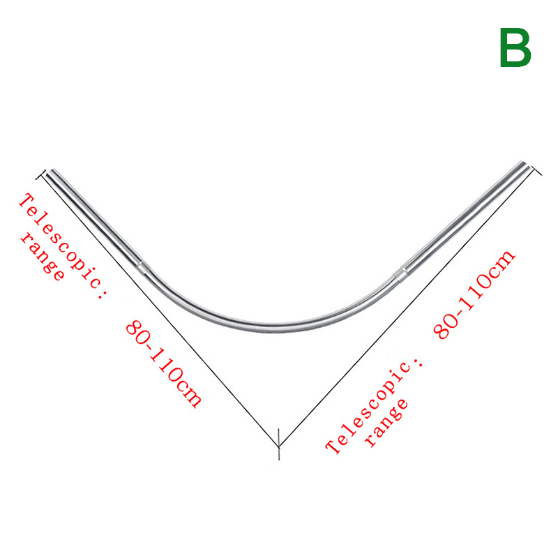 Extendable Curved Shower Curtain Rod Silver L Shaped Stainless Steel Shower Curtain Poles Punch-Free Bathroom Curtain Rail 3Size: green