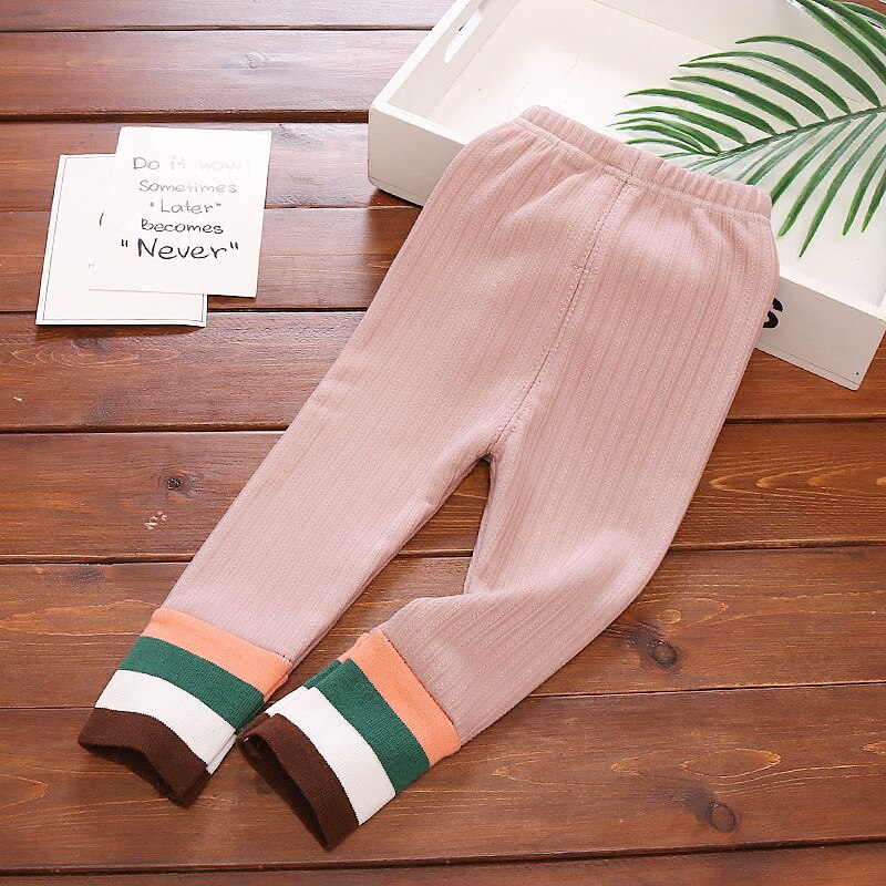 Bebis barn flicka stickade leggings höst och vinterkläder flickor byxor barnkläder barnbyxor varma cl: Rosa / 9m