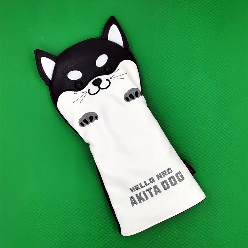 Shiba Inu Dog Golf HeadCover PU Leather Golf Driver Fairway Woods Hybrid Covers 135ut Complete Set Mascot Novelty: 1pc driver