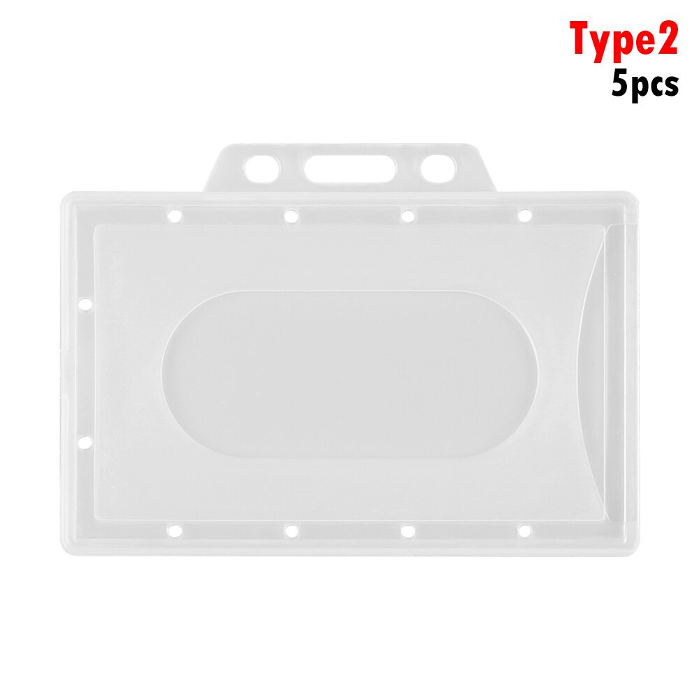 5 Pcs Transparent Work Card Protector Cover ID Business Case Enclosed Oyster Pass Badge Card Sleeve Multi-Use Office Supplies: Type 3