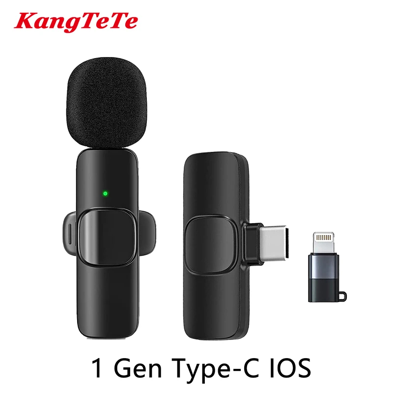Lavalier Microphone Video Game Audio Room Recording Pickup 2.4G Wireless Mic for iPhone Android iPad Netbook lightning/Type C: Blue