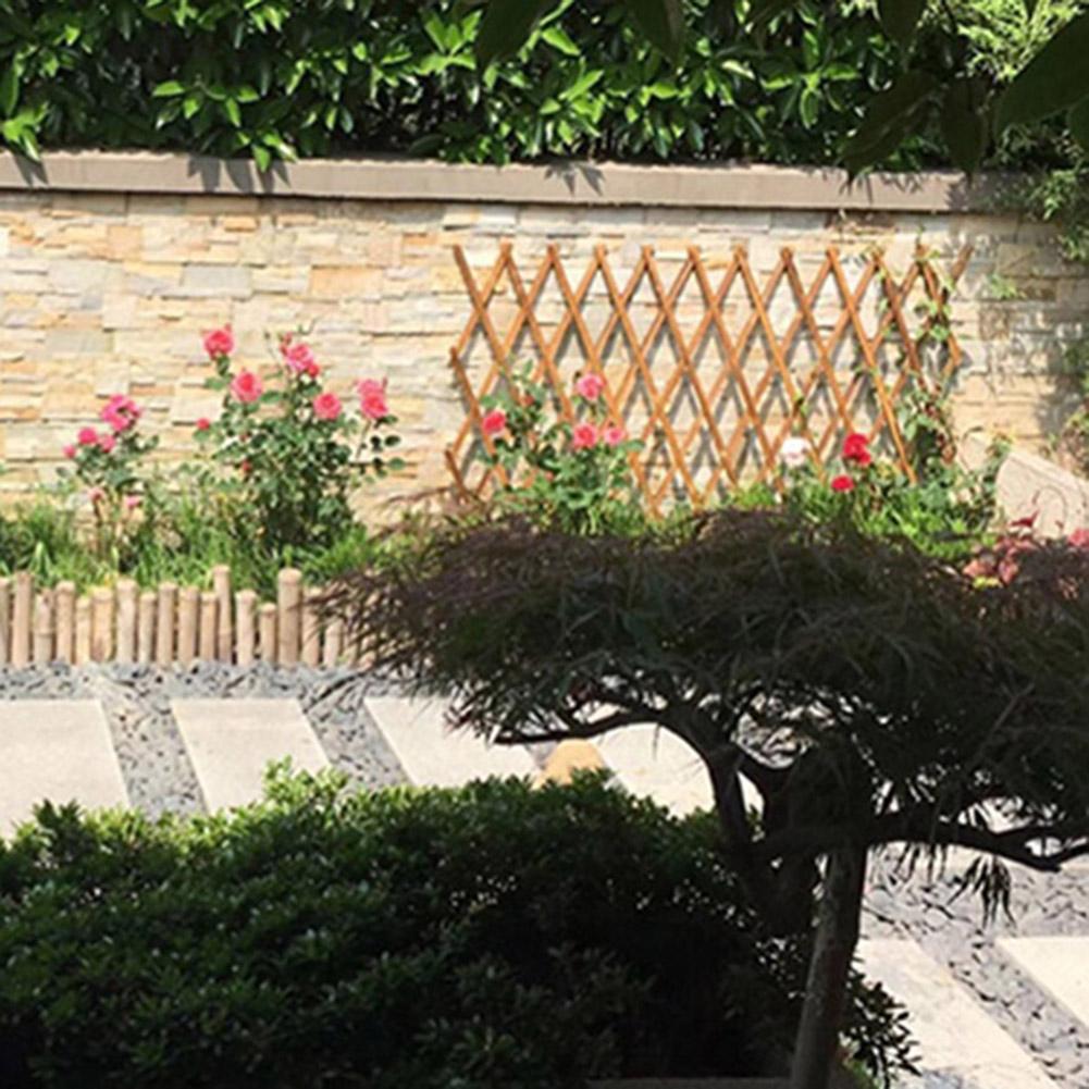 Fence Wooden Trellis Flower Stand Anti-corrosion Anti-insect Folding Expandable Wooden Trellis Fence Wall Decoration For Garden