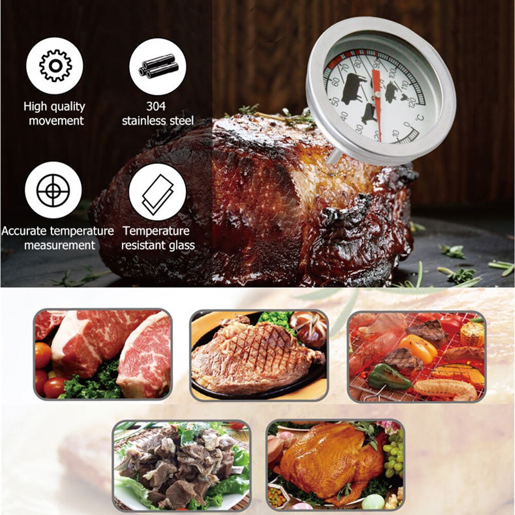 1Pcs Vlees Thermometer Koken Gereedschap Keuken Rvs Oven Koken Bbq Probe Thermometer Voedsel Vlees Gauge