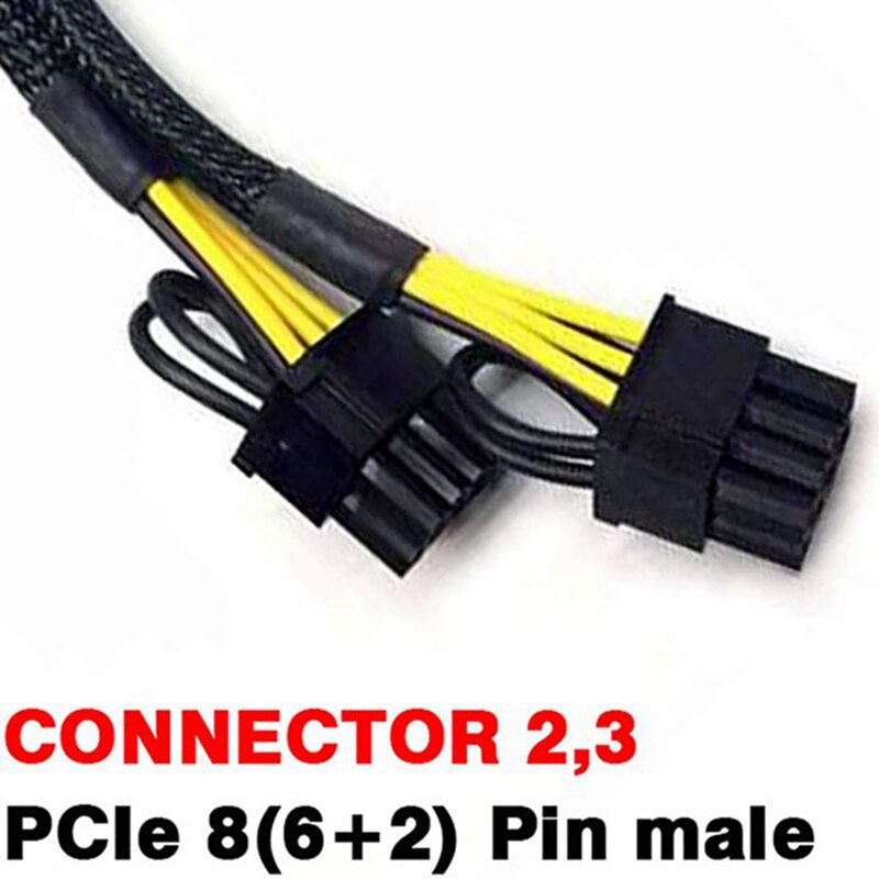 PCI-E 6 Pin to Dual 8 Pin (6+2) Graphics Card PCI Express Power Adapter GPU VGA Y-Splitter Extension Mining Cable