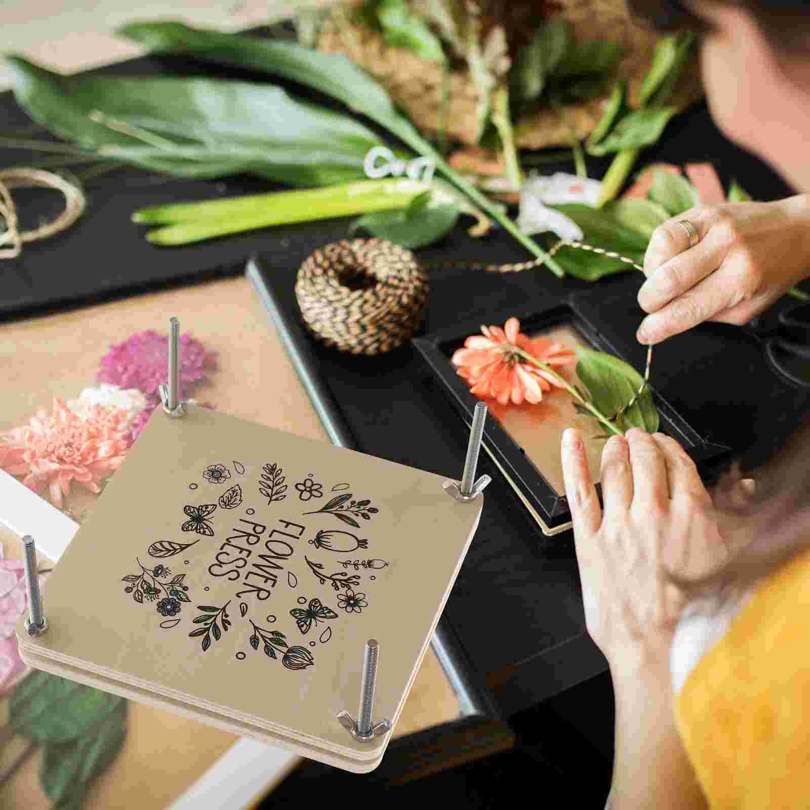 Press Flower Embossing Tool Plant Specimen Tools Kit Perlite for Plants Dried Flowers DIY Wood