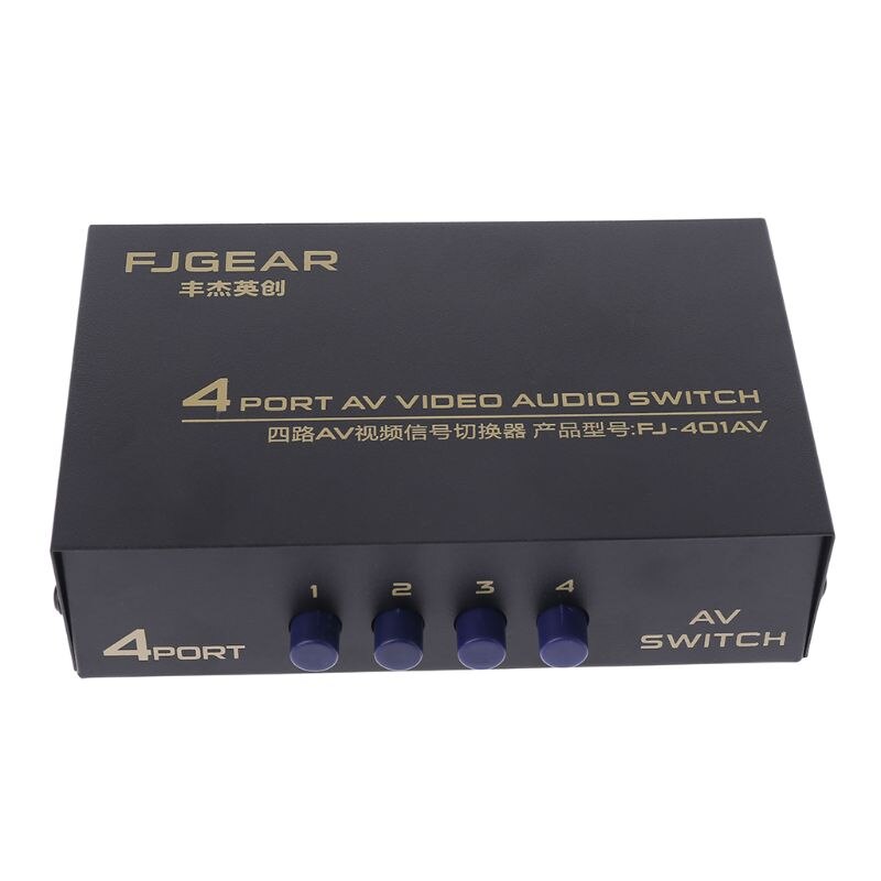 4 Port AV Video RCA 4 Input 1 Output Switcher Switch Selector Splitter Box D08A