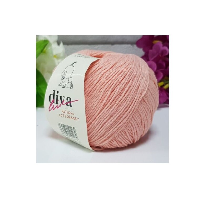 Diva naturlig bomull babygarn 5 x 50gr-200mt %100 bomull sport-baby filt tröja varm virkad handstickning färgglad amigurumi