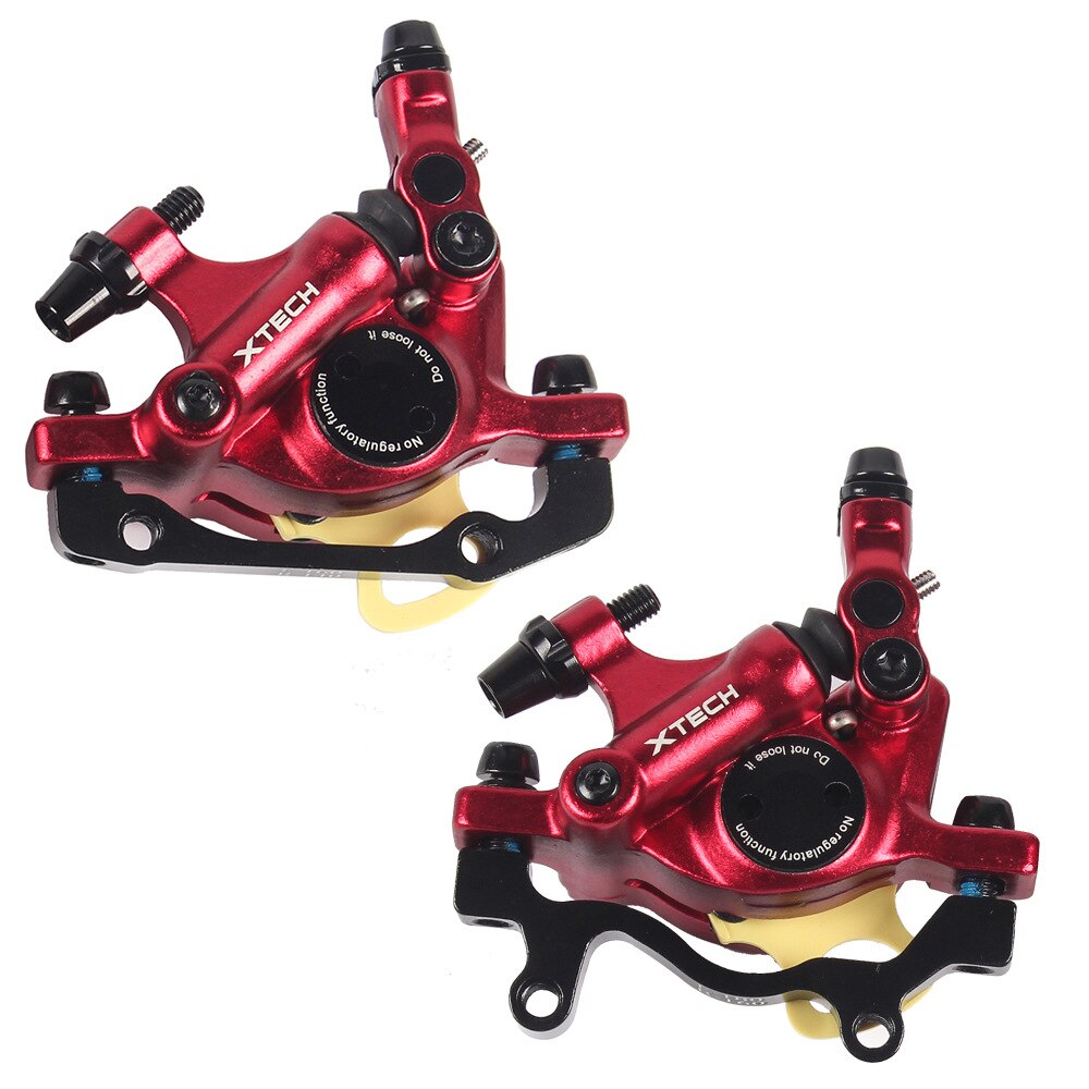 Mountain Bike Disc Brakes Line Pulling Hydraulic Disc Brake Calipers Front & Rear Mountain Bike Disc Brake E-Bike Disc Brake: red 2pcs