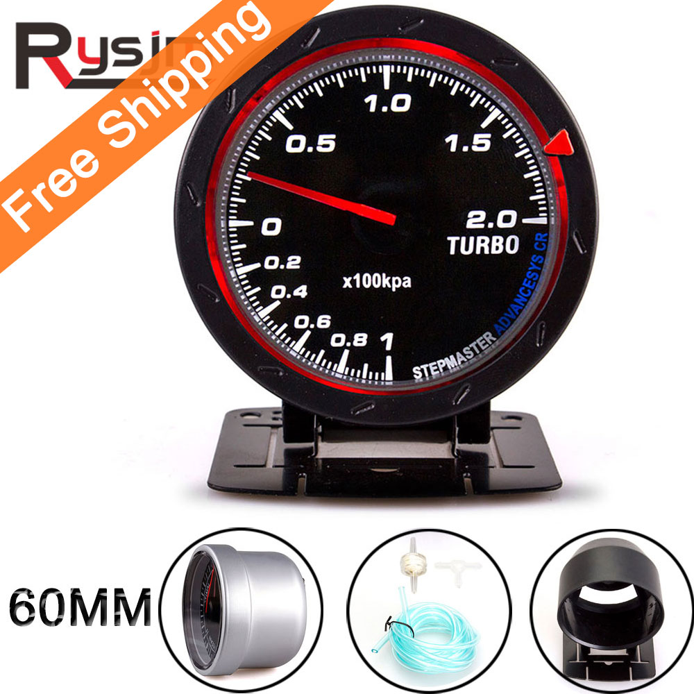 Universal 60mm 12 V-1 ~ 0 ~ 2 BAR Turbo Boost Gauge Meter/Turbo Boost Meter manometro turbo boost controller auto gauge auto kit