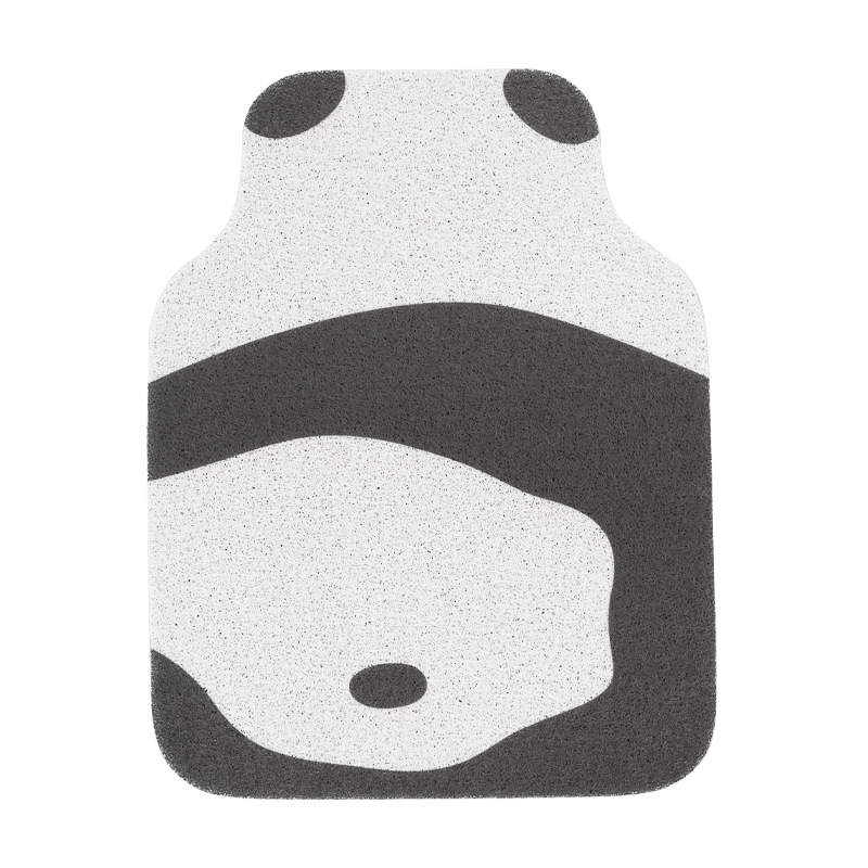 Panda Cartoon Car Floor Mats, Cute Silk Circles, Easy To Clean, Anti Dirt Car Floor Mats, General Car Interior Products: black
