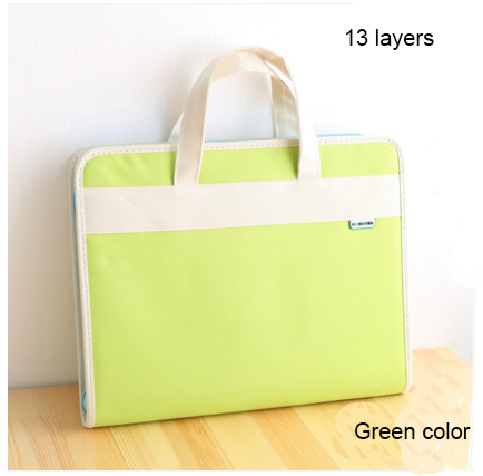 13- lag stort dokumentpose harmonika  a4 klassificering testpapir værktøj forretning udvide filmapper arkivering produkter: Grøn