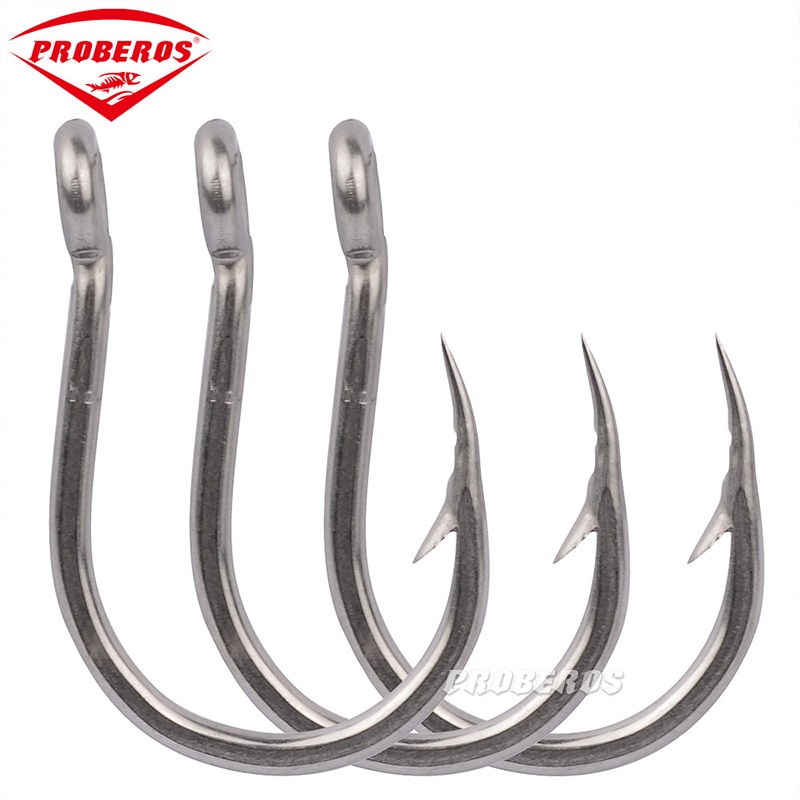 Sterke scherpe vishaak 30 stks Jigging Hook 1/0 2/0 3/0 4/0 Metalen Jig Haken Zoutwater Licht Langzaam Jigging Ijs Vissen Accessoires Vissen Tool Terminal Tackle Baitholder Haken (Color : 4 l 0