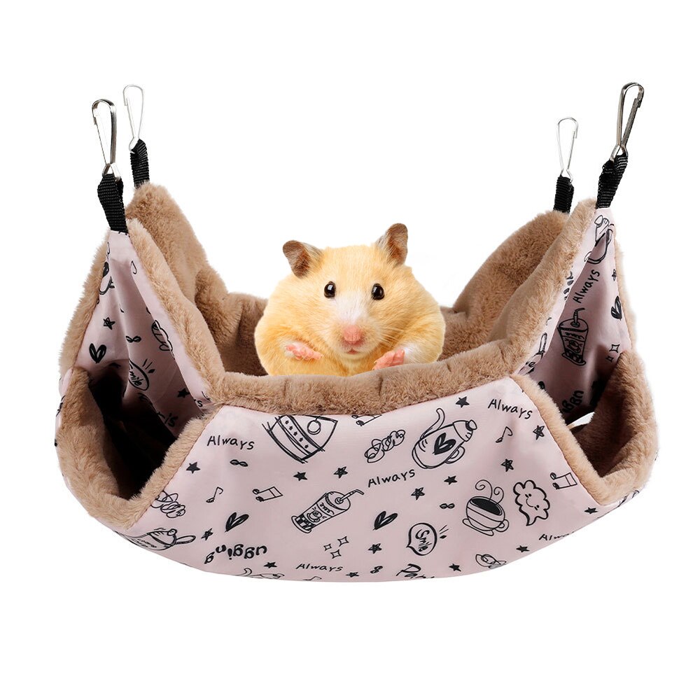 Varm hamster hængekøje hængende seng hus vinter lille dyr egern marsvin dobbeltlags plys bomuld rede kæledyrsforsyninger: -en / S