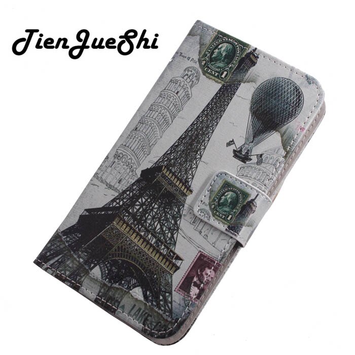 TienJueShi-Funda de cuero con tapa de protección para adolescentes, estilo Patter, DUODUOGO J6 Plus, monedero: Tower