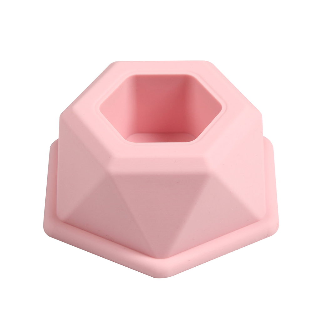 Mini molde Hexagonal para maceta, Molde de resina Epoxy, molde para macetas de silicona, bricolaje, velas de yeso hechas a mano, taza, molde para joyero de cemento: Negro