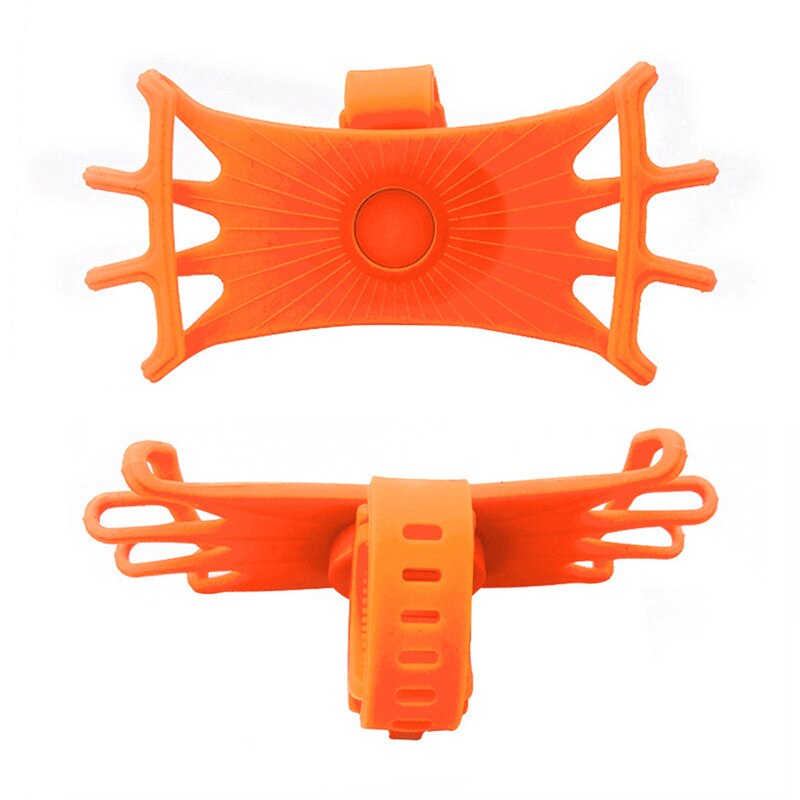 Silicone Bicycle Phone holder Mount Shockproof Elastic 360 Degrees Rotation Installation Universal In Seconds For IPhone X Xr Xs: Orange