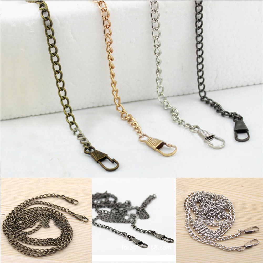 Lange 120cm Metal Purse Chain Strap Obag Handvatten Vervanging Voor Handtas Schoudertas Riem Goud Zilver Koper Zak Accessoires