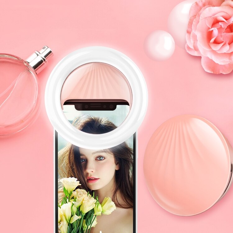 RK34 Oplaadbare Schoonheid Selfie Licht Selfie Clip Flash Licht Invullen