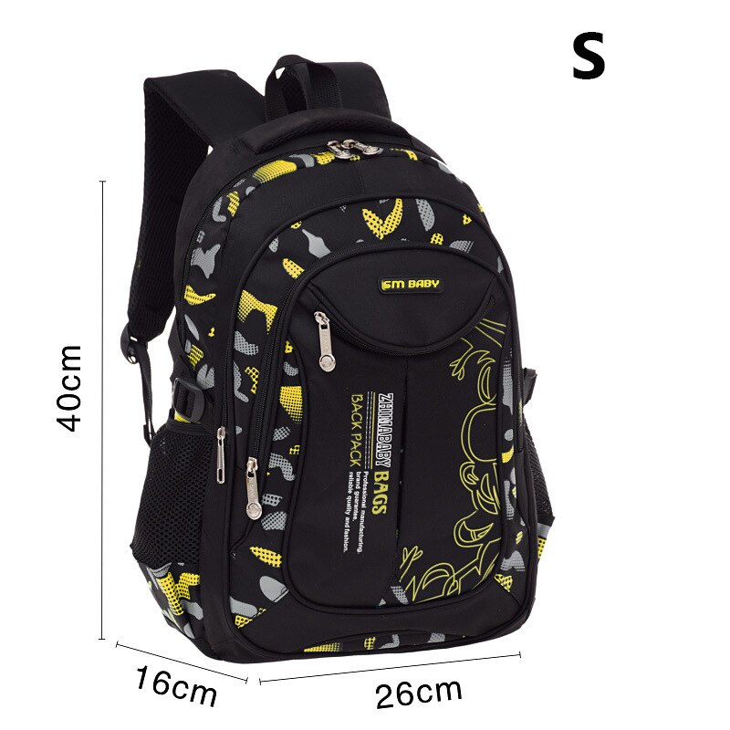 Mjzkxqz Waterproof Children School Bags Backpacks For Teenagers Boys Kids Primary School Sac Plecak Dla Dzieci Mochila: S Yellow