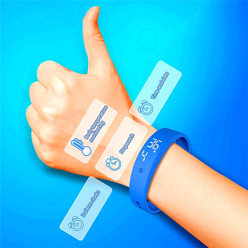 V9 Lichaamstemperatuur Monitor Thermometers Smart Braceletsport Stappenteller Horloge Speelgoed Smartband Fitness Bluetooth Waterdichte Speelgoed Band