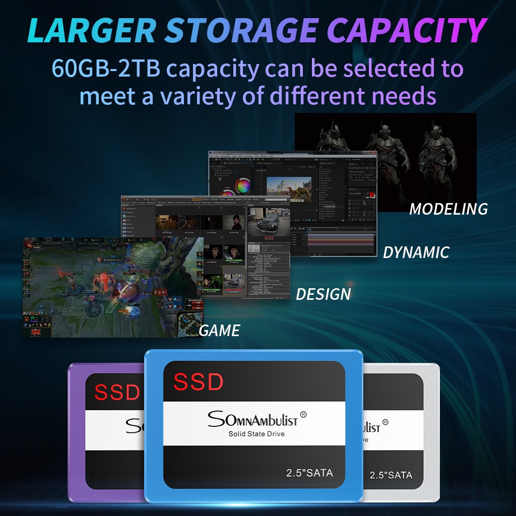 Ssd Solid State Drive 2.5 Inch 60G Notebook Desktop Computer SATA3 Harde Schijf Opslag Schijf 120G 240G 480G 960G 2T